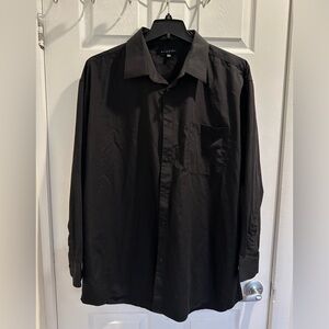 Barzini Slim Fit Men's Black Dress Shirt